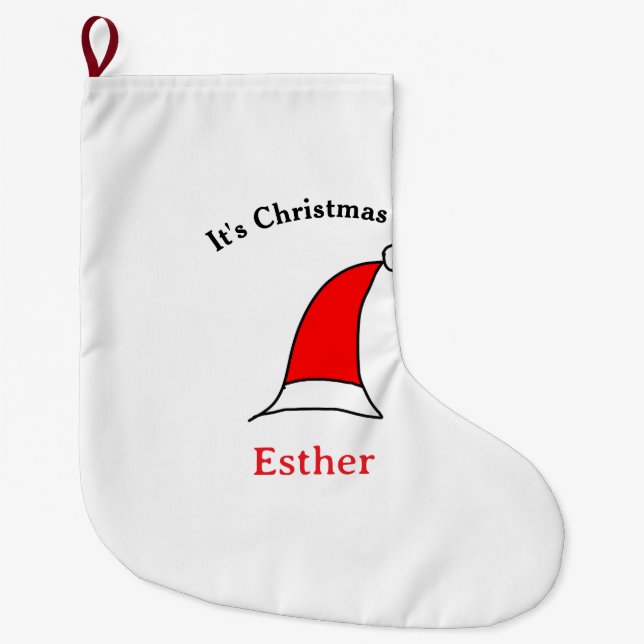 Weihnachten Weihnachten Weihnachtsnamen einfacher  Großer Weihnachtsstrumpf (Vorderseite)