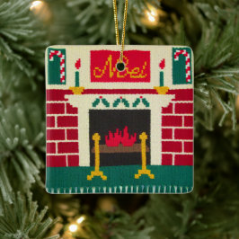 Weihnachten Weihnachts-Feuerplatz-Designer Crochet Keramikornament