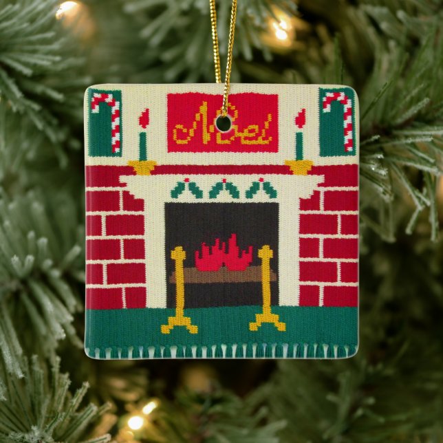 Weihnachten Weihnachts-Feuerplatz-Designer Crochet Keramikornament (Baum)