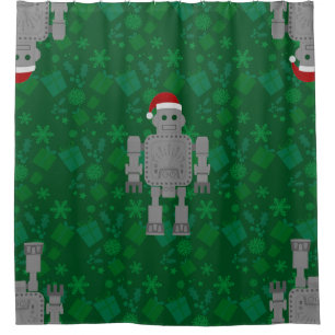 Weihnachten Weihnachtsclaus Robotergeschenke präse Duschvorhang