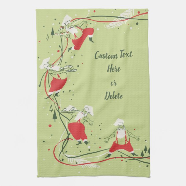 Weihnachten, Weihnachtsfeiertag, Koch mit Abendess Geschirrtuch (Vertikal)