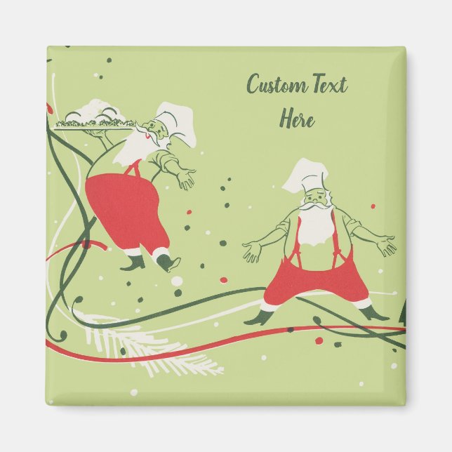 Weihnachten, Weihnachtsfeiertag, Koch mit Abendess Magnet (Vorne)