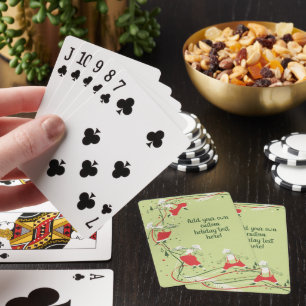 Weihnachten, Weihnachtsfeiertag, Koch mit Abendess Spielkarten