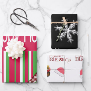 Weihnachten Weihnachtsfeiertag Segen glückliche Fe Geschenkpapier Set