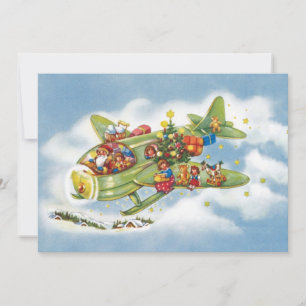 Weihnachten, Weihnachtsflugzeug des Weihnachtsmann Einladung