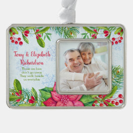 Weihnachten-Weihnachtsfotografie für Großeltern Rahmen-Ornament Silber