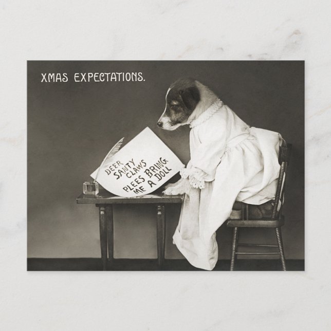 Weihnachten Weihnachtsgeburtshund Postkarte (Vorderseite)