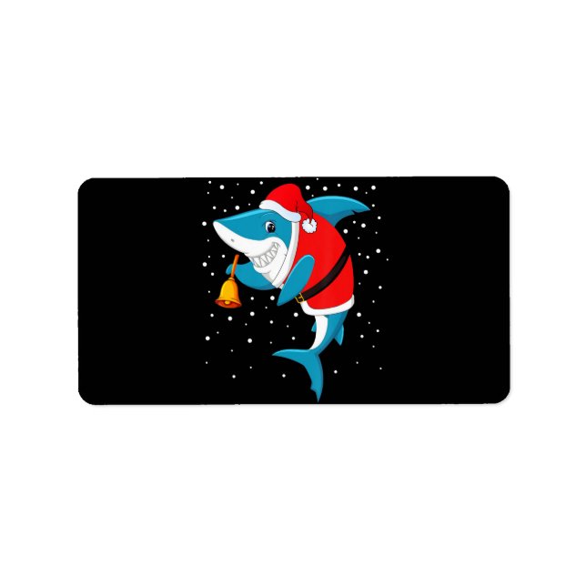 Weihnachten - Weihnachtshai Adressaufkleber (Vorne)