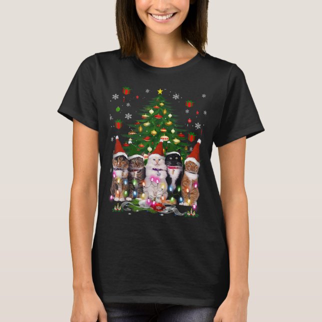 Weihnachten Weihnachtshemd Meowa Weihnachtsbaum Ka T-Shirt (Vorderseite)