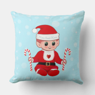 Weihnachten Weihnachtsjunges & Candy Canes auf Lig Kissen