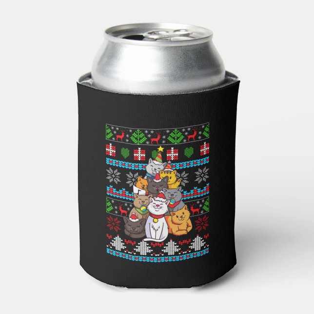 Weihnachten - Weihnachtskatzenbaum Dosenkühler (Kanne Vorderseite)