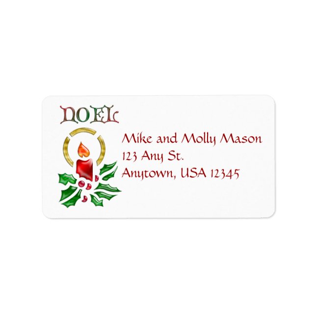 Weihnachten Weihnachtskerzen-Adressetiketten Adressaufkleber (Vorne)