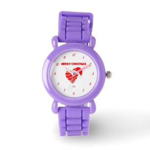 Weihnachten Weihnachtskinder Roter Glitzer Armbanduhr