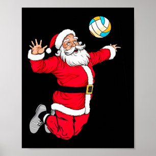 Weihnachten Weihnachtsklaus Dunking A Volleyball F Poster