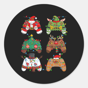 Weihnachten Weihnachtslicht Lichter Gaming-Control Runder Aufkleber