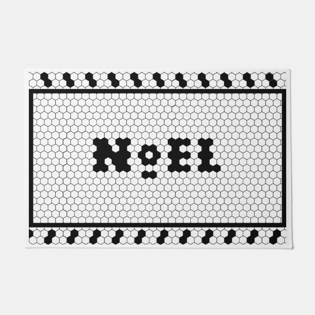 Weihnachten Weihnachtslustige Bauernhof Tile Desig Fußmatte (Vorderseite)