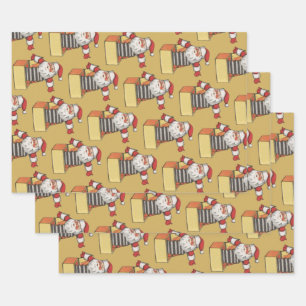 Weihnachten, Weihnachtsmann als Jack in der Schach Geschenkpapier Set