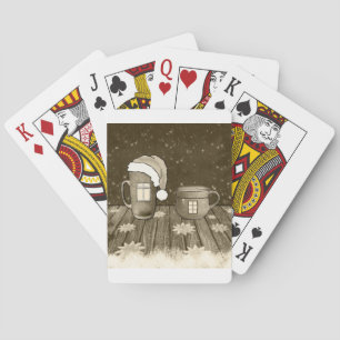 Weihnachten Weihnachtsmann Digitale Kunst Wintersc Spielkarten