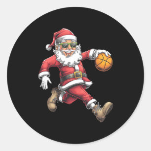 Weihnachten Weihnachtsmann Dunkel ein Sketteljunge Runder Aufkleber