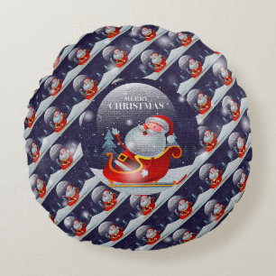 Weihnachten Weihnachtsmann Elegantes Geschenk Rundes Kissen