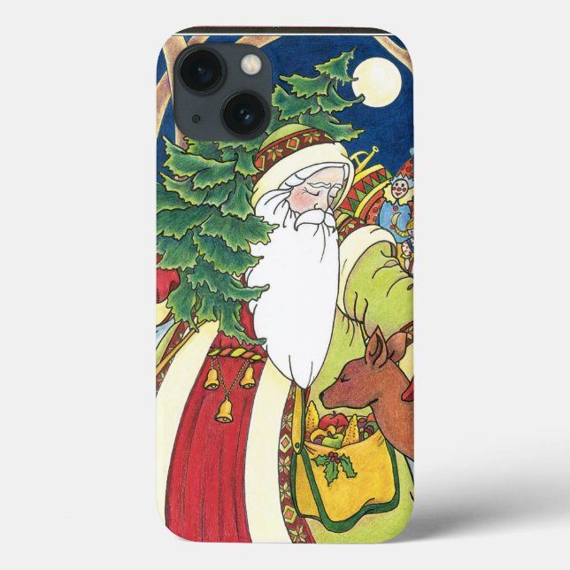 Weihnachten, Weihnachtsmann, Hirsch im Wald Case-Mate iPhone Hülle (Rückseite)