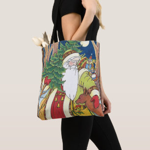 Weihnachten, Weihnachtsmann, Hirsch im Wald Tasche