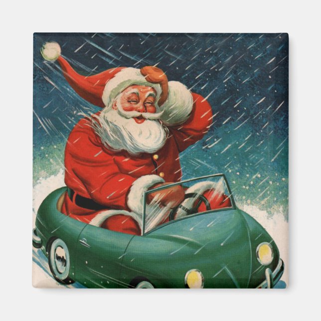 Weihnachten, Weihnachtsmann im Niedlichen Auto Magnet (Vorne)
