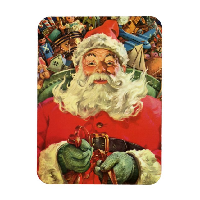 Weihnachten, Weihnachtsmann in Sleigh mit Spielzeu Magnet (Vertikal)