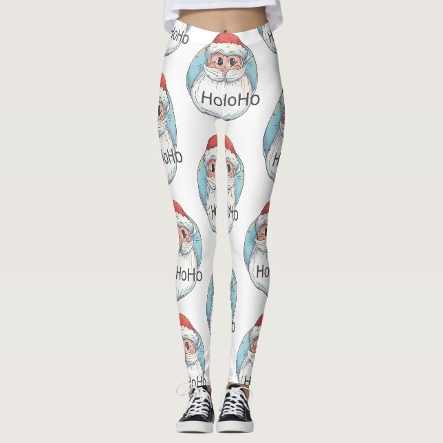Weihnachten-Weihnachtsmann Leggings (Vorderseite)