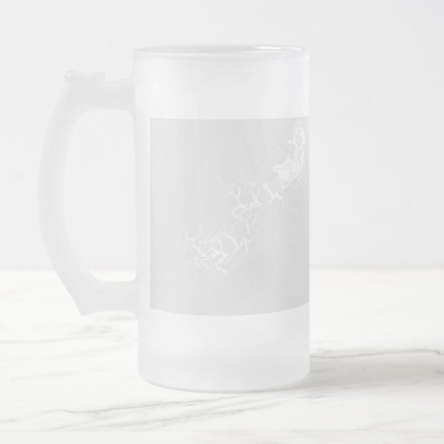 Weihnachten: Weihnachtsmann - Mattglas Bierglas (Links)