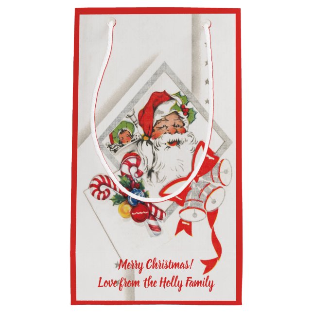 Weihnachten, Weihnachtsmann mit Candy Canes Kleine Geschenktüte (Vorderseite)