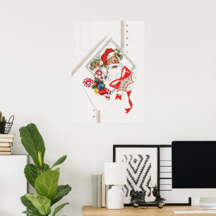 Weihnachten, Weihnachtsmann mit Candy Canes Poster