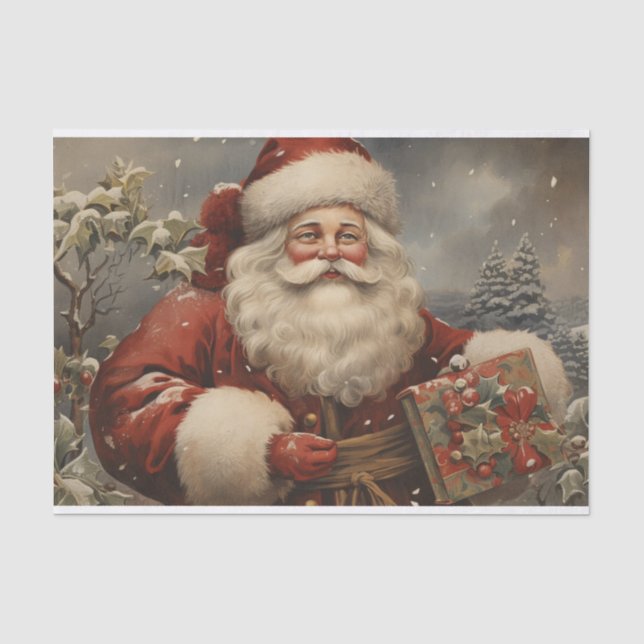 Weihnachten Weihnachtsmann mit Geschenken Seidenpapier (Vorderseite)
