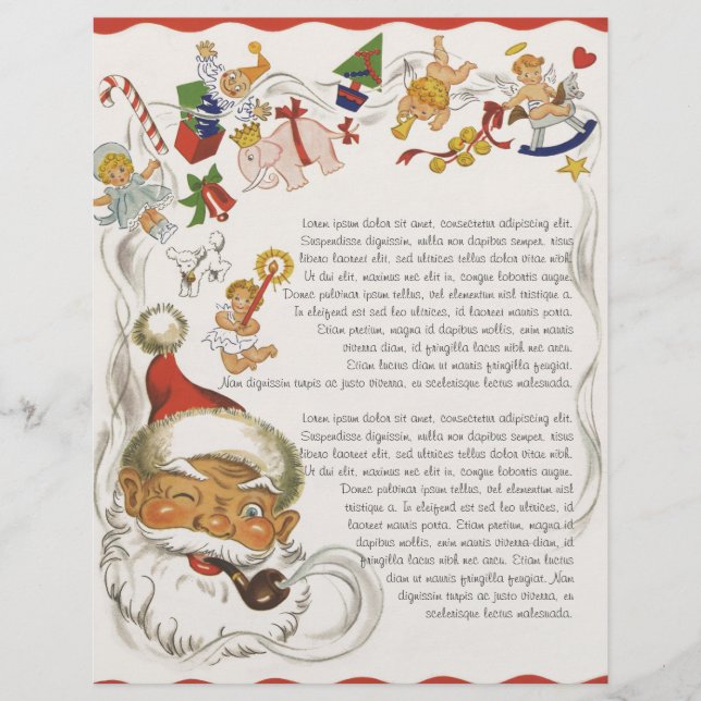 Weihnachten, Weihnachtsmann mit Spielzeug und Pupp (Vorderseite)