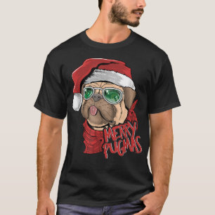 Weihnachten Weihnachtsmann Mops Merry Pugmas Niedl T-Shirt