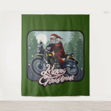 Weihnachten Weihnachtsmann Motorradfahren Hintergr
