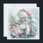 Weihnachten Weihnachtsmann Pastell<br><div class="desc">Elegante Vintage Pastellfarben aquamarin, rosa und blau der Weihnachtsmann. Personalisiert auf der Rückseite mit Ihrer Nachricht und Ihrem Namen. Kontaktieren Sie mich für Hilfe bei Ihrer Anpassung oder um zusätzliche Matching oder Koordination von Zazzle Produkten anzufordern.</div>