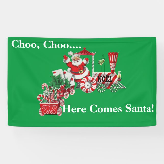 Weihnachten Weihnachtsmann Pfefferminzbahn Banner (Horizontal)