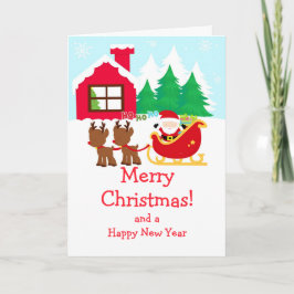 Weihnachten Weihnachtsmann & Reindeer Frohe Weihna