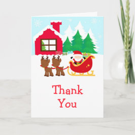 Weihnachten Weihnachtsmann & Reindeer Frohe Weihna Dankeskarte