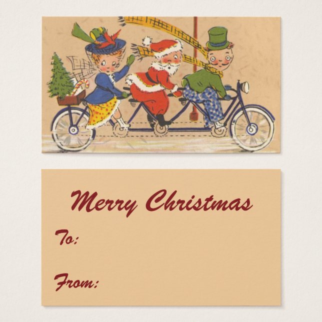 Weihnachten, Weihnachtsmann Reiten mit dem Fahrrad (Vorne & Hinten)