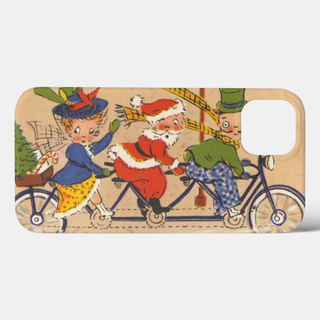 Weihnachten, Weihnachtsmann Reiten mit dem Fahrrad Case-Mate iPhone Hülle (Rückseite (Horizontal))