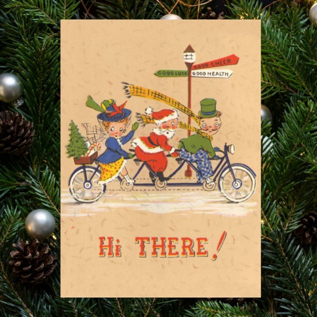Weihnachten, Weihnachtsmann Reiten mit dem Fahrrad Poster (Von Creator hochgeladen)