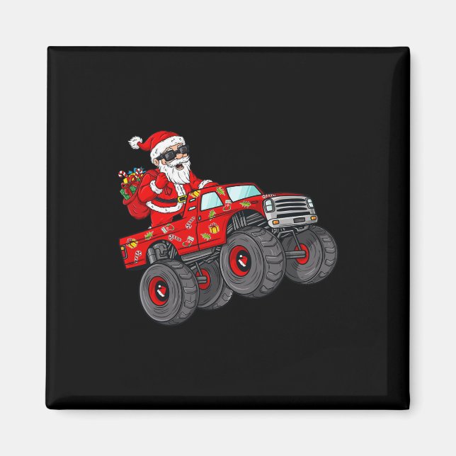 Weihnachten Weihnachtsmann Reiten Monster Truck Bo Magnet (Vorne)