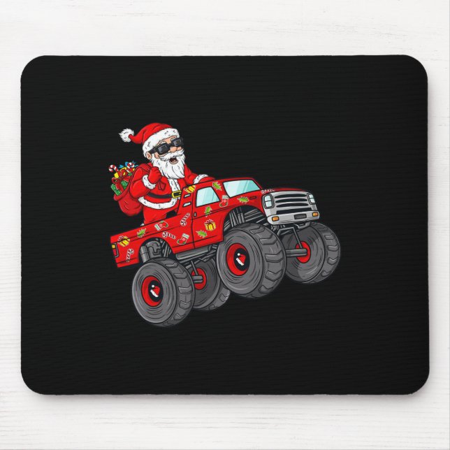 Weihnachten Weihnachtsmann Reiten Monster Truck Bo Mousepad (Vorne)