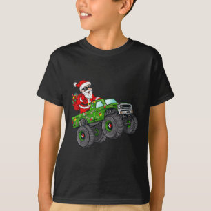 Weihnachten Weihnachtsmann Reiten Monster Truck Bo T-Shirt