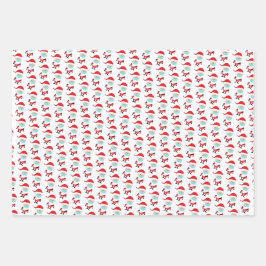 Weihnachten Weihnachtsmann-Rentier mit Gesichtsmas Geschenkpapier Set