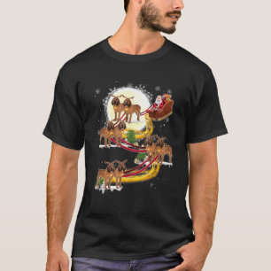 Weihnachten Weihnachtsmann Riding Bloodhound Hunde T-Shirt