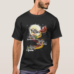 Weihnachten Weihnachtsmann Riding Hai für Kinder  T-Shirt