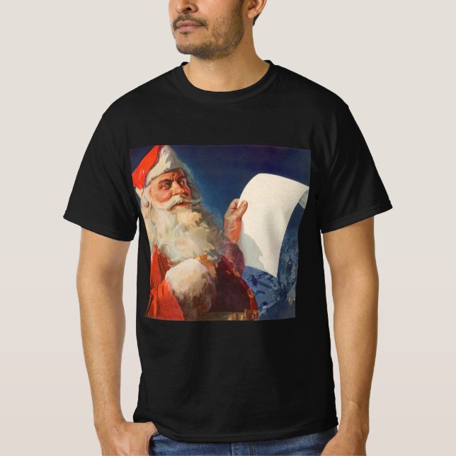 Weihnachten, Weihnachtsmann, Schöne Liste T-Shirt (Vorderseite)